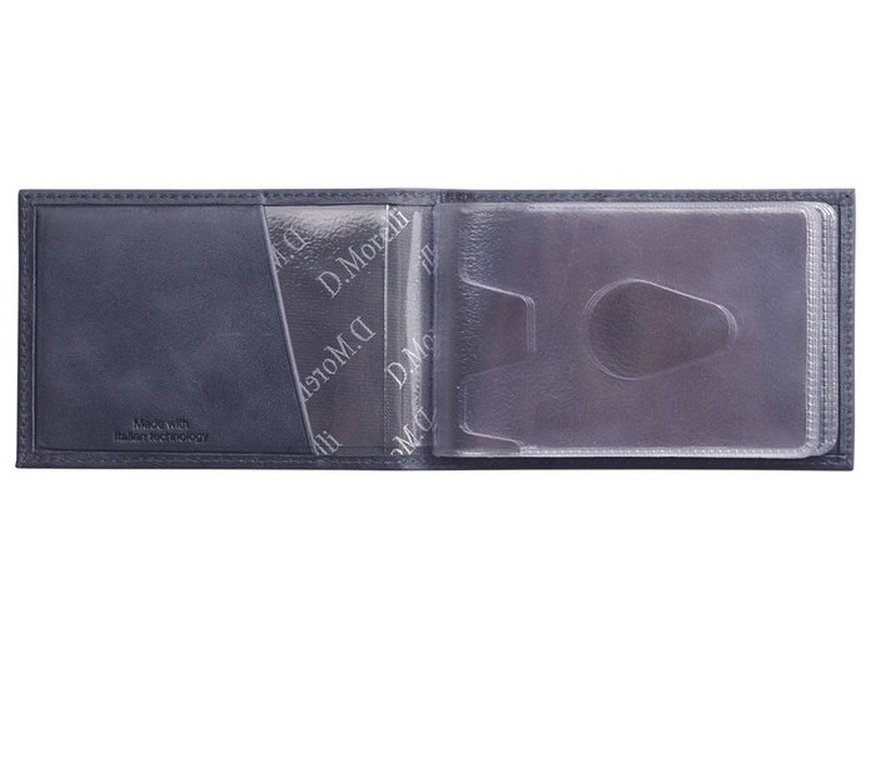 Визитница D.Morelli "Сюита" с карманами, нат. кожа, синяя