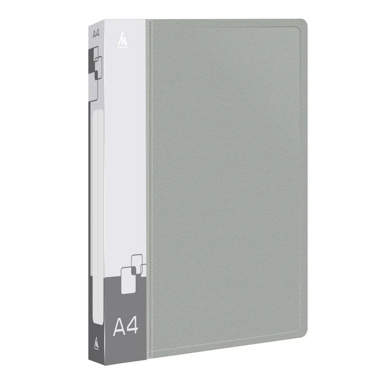 Папка на 4-х кольцах А4 40 мм карман внутри и на торце,  пластик 0,8 мм, ассорти Бюрократ