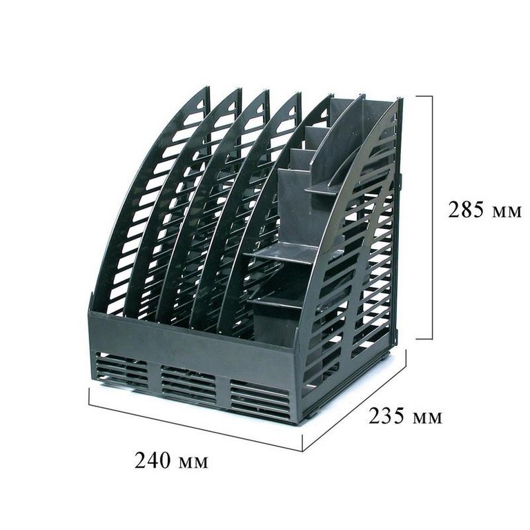 Лоток вертикальный 4 отделения по 40мм + органайзер Attache