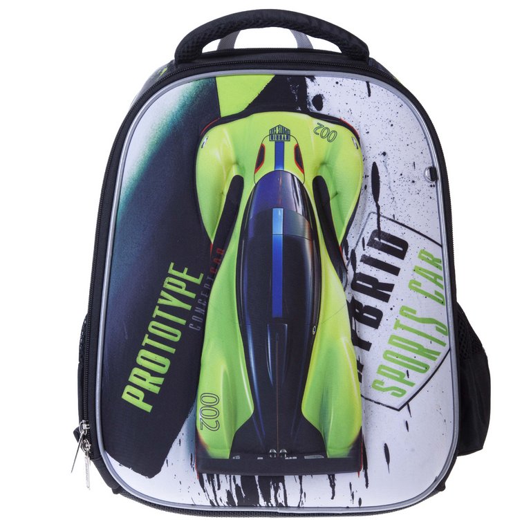 Рюкзак каркасный для мальчика Hatber Ergonomic "Autosport" (материал с 3D эффектом) 29*38*16см,