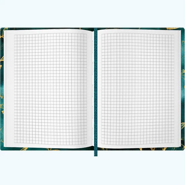 Блокнот А5  96л., 148*210 мм, обложка на резинке "Gold floral pattern" печатный блок 70г/м2,