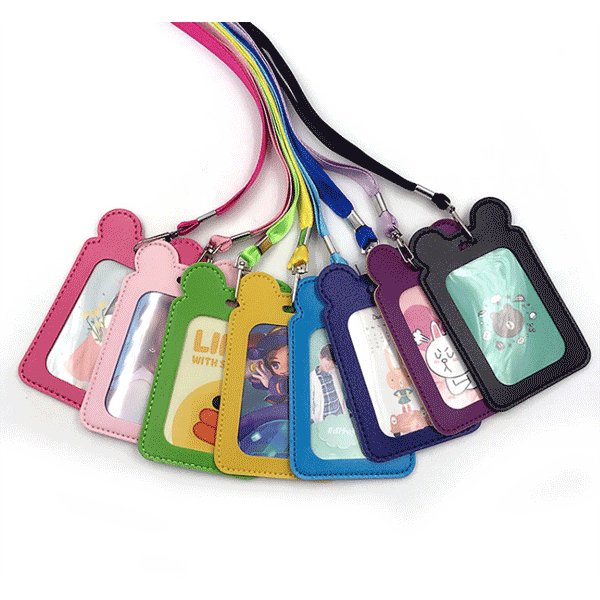 Бейдж школьный вертикальный 70*110 мм. кожзам deVENTE "Color Ears" цв. ассорти