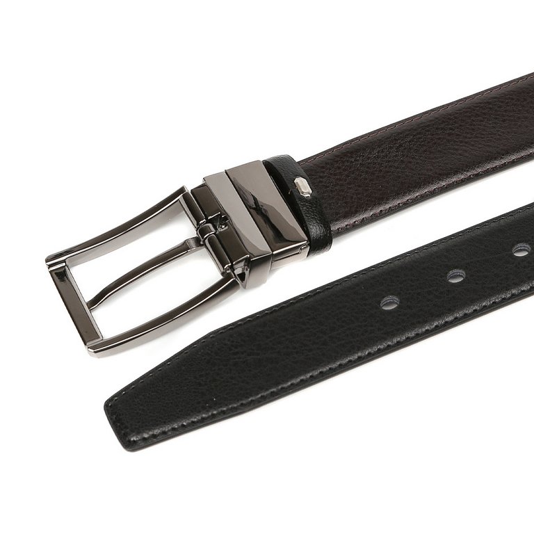Ремень FABRETTI мужской, натуральная кожа, размер 130,  коричневый/чёрный