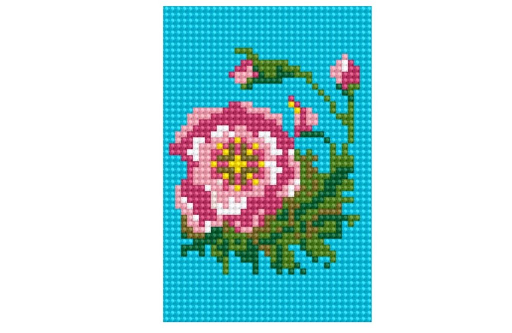 Алмазная мозаика 10*15см "Цветок" Рыжий КОТ