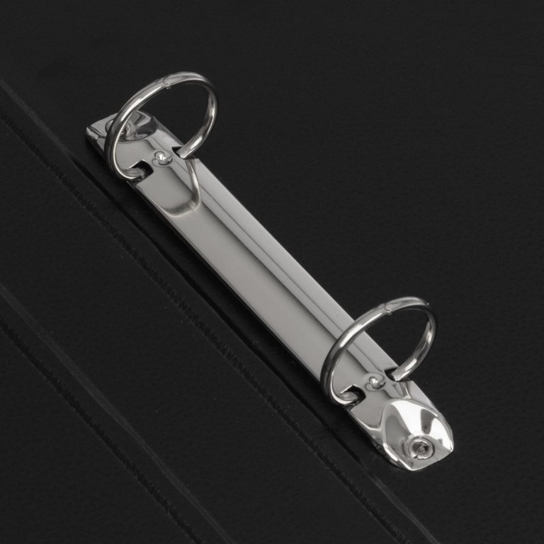 Папка на 2-х кольцах А4 35 мм Attache Selection карман на торце, картон в пленке ПВХ черная