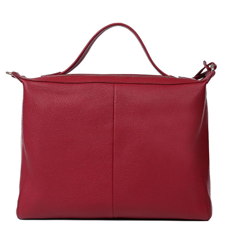 Сумка женская LEO VENTONI 34*24,5*12,5см, нат. кожа, красный