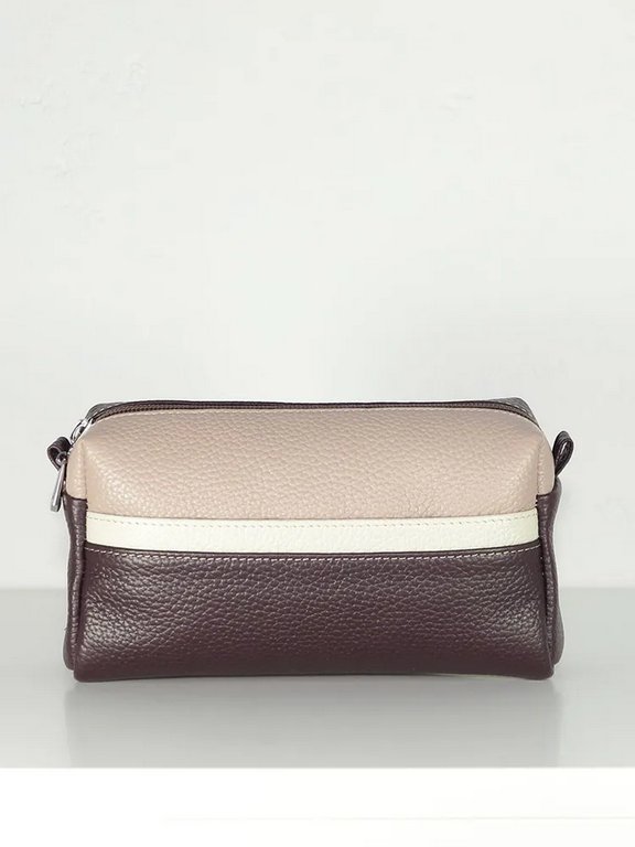 Косметичка D.Morelli "Триада" нат. кожа, бордовая