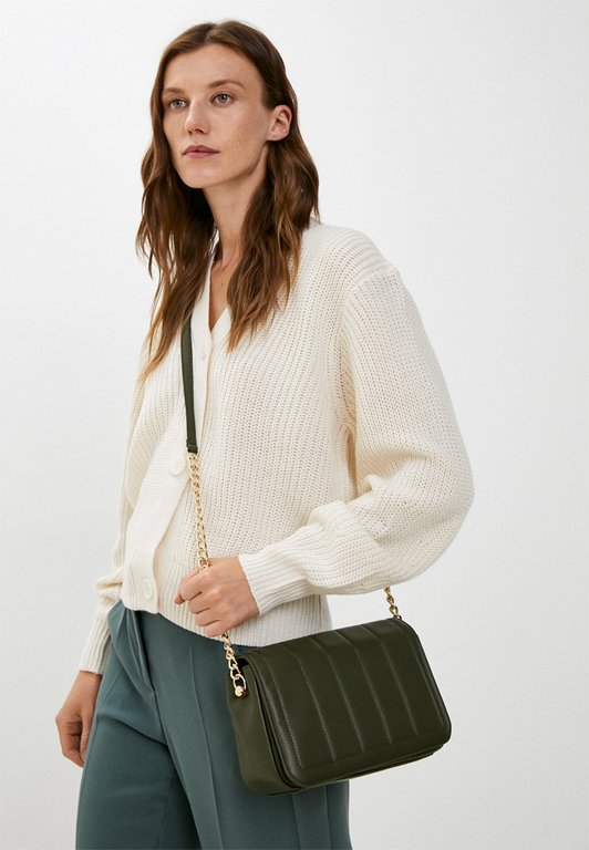 Сумка женская FABRETTI 25х15х8 см, нат. кожа, табачный