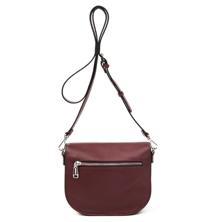 Сумка женская FABRETTI 20х16х6 см, нат. кожа, бордовый