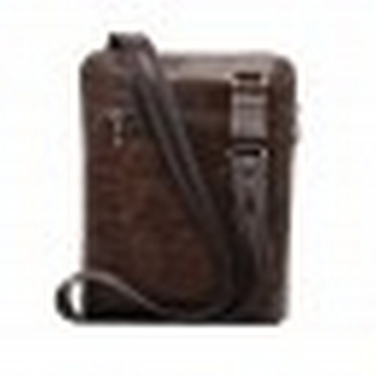 Сумка мужская D.Morelli малая "Бранд" нат. кожа, с карманом, коричневая