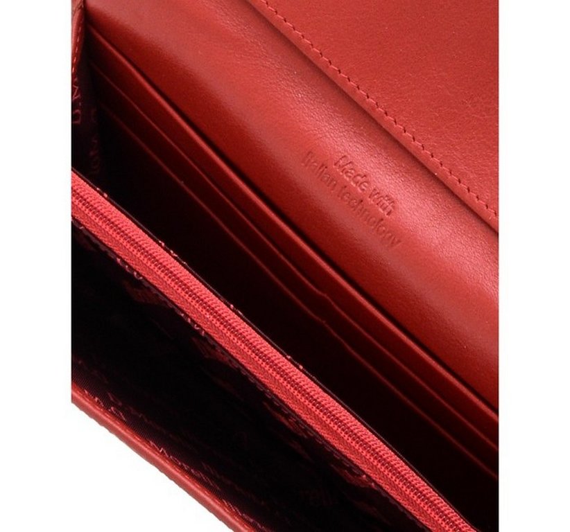 Портмоне D.Morelli женское "Red-2" большое, нат.кожа