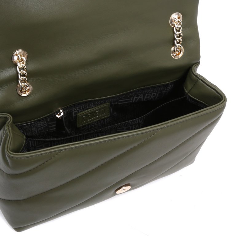 Сумка женская FABRETTI 27х19х10 см, нат. кожа, табачный