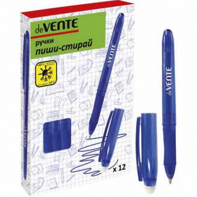 Ручка пиши-стирай гелевая deVENTE "Edit" синяя 0,7мм
