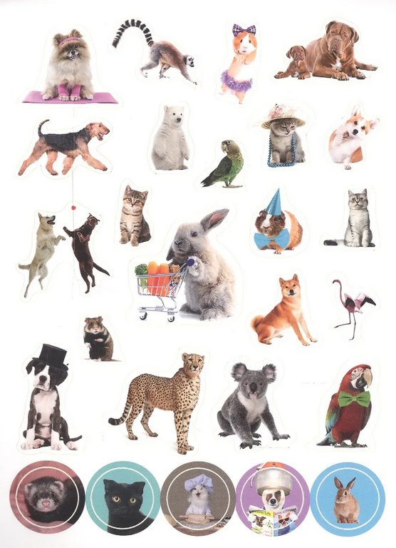 Набор наклеек 100 шт "Забавные животные" ПРОФ-пресс