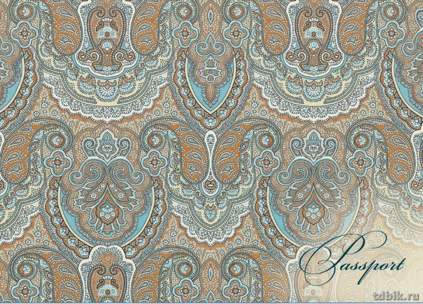 Обложка для паспорта "Пейсли" ПВХ  13,2*18,6