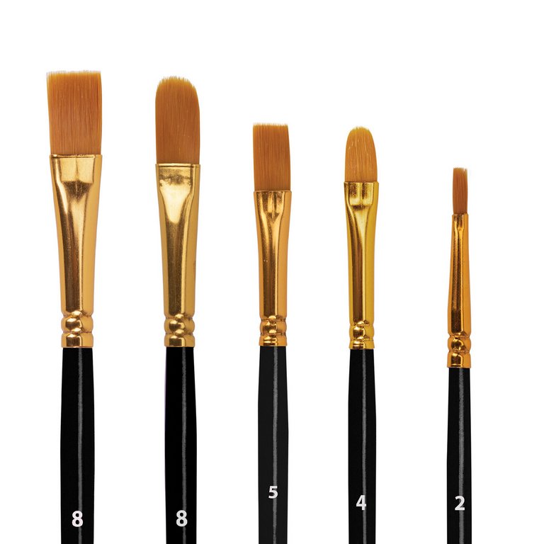 Кисти в наборе 10 шт синтетика BRAUBERG (круглые, овальные, плоские, лайнеры)