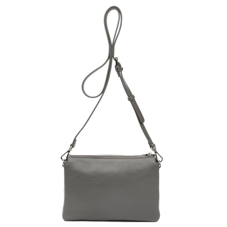 Сумка женская FABRETTI 24х16х8 см, нат. кожа, серый