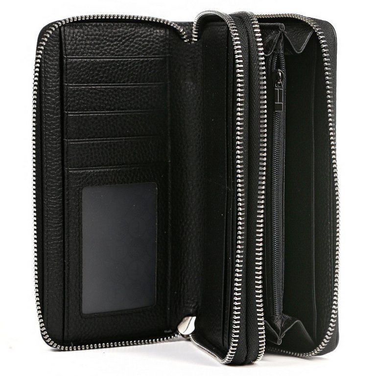 Портмоне FABRETTI женское, нат. кожа, 19*10*4 см, черный