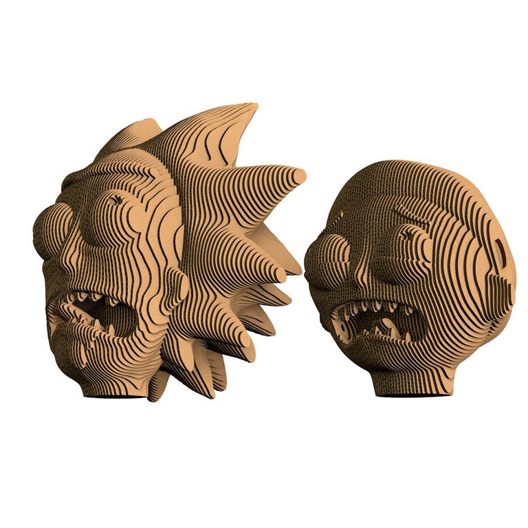 Сборная модель из гофрокартона "Рик и Морти" h=15 см, 11см, 204 дет, 6+, 5cult