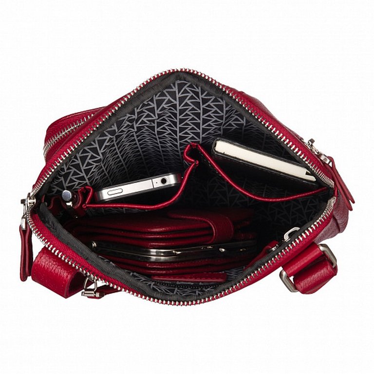 Сумка для документов женская Dr.Koffer 21x24x4см, нат. кожа, через плечо,  красная