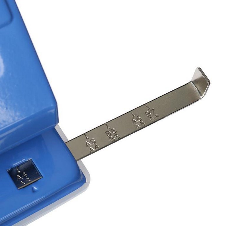 Дырокол до 45л метал. Attomex, с линейкой цв. синий