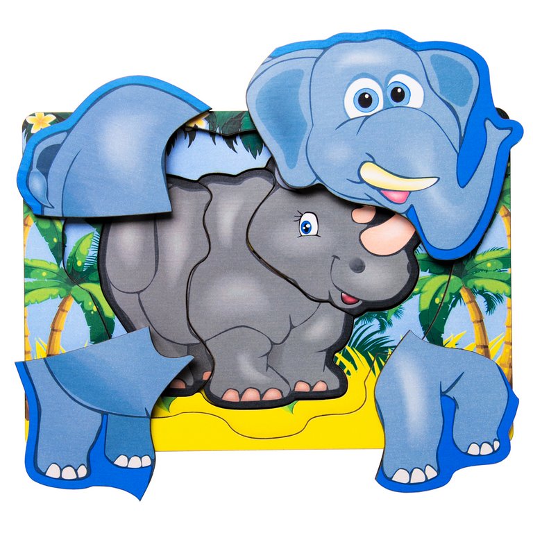 Доска-вкладыш "Африканские животные" 3+ (дерево) Сибирские Игрушки