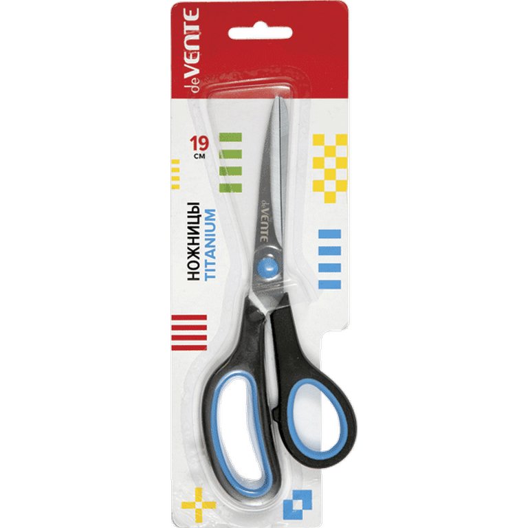 Ножницы 190 мм пластмас. рукоятка с резиновыми вставками deVENTE "Titanium"