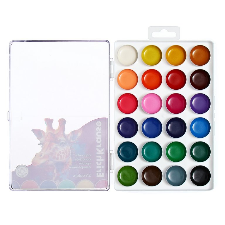 Краски акварельные 24 цв. ErichKrause "Safari" (без кисти, пластиковая упаковка)