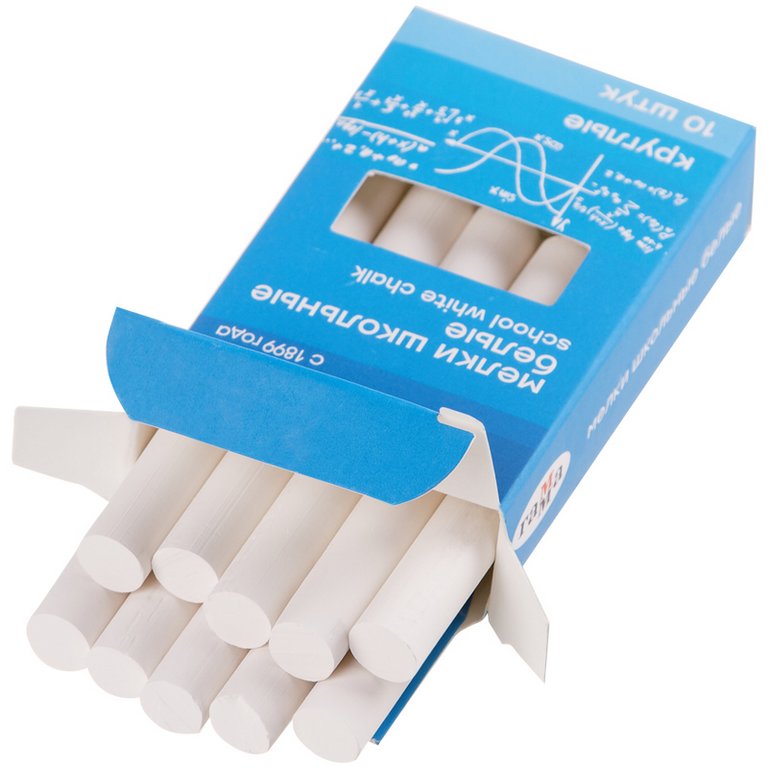 Мел школьный белый  10шт. Гамма, мягкий, круглый