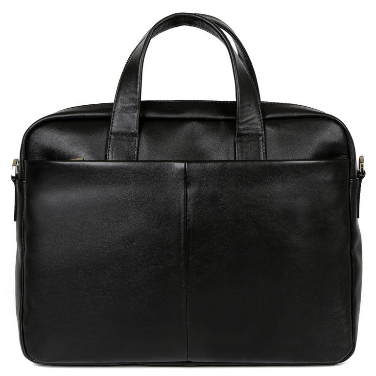 Сумка мужская FABRETTI 40*31*8, нат. кожа, черный