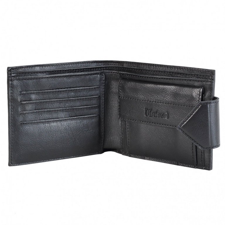 Портмоне Макей 12*9,7см, нат. кожа, цв. черный