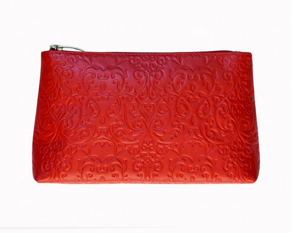 Косметичка D.Morelli "Энжи" из нат.кожи, красная