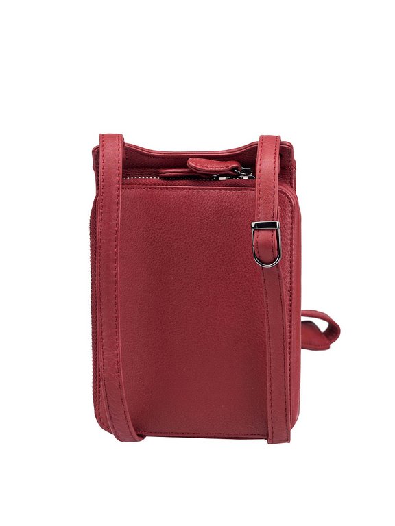 Сумка женская Dr.Koffer 13х19х4см см, нат.кожа бордовая