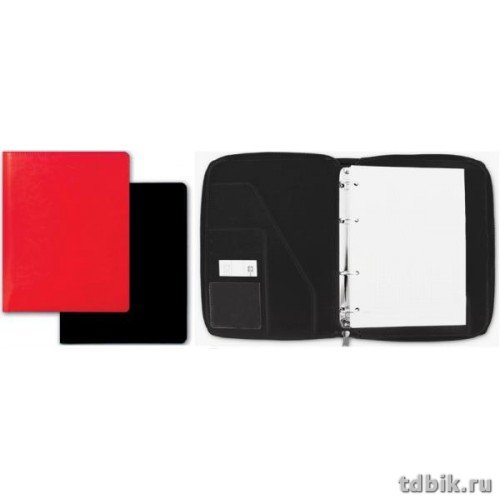 Органайзер А5+ Escalada КРАСНЫЙ/ЧЕРНЫЙ тв. обл. на молнии, 320 стр.