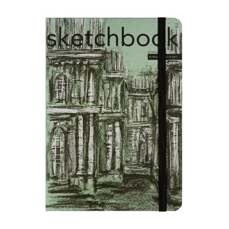 Скетчбук 179*250 мм, 80л."SKETCHBOOK" ЧЕРНЫЙ 110 ГР, на резинке (4 ВИДА)