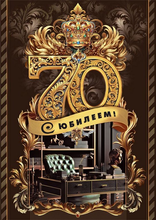 Открытка Гигант (юбилейная) "70 лет" текст, мужская