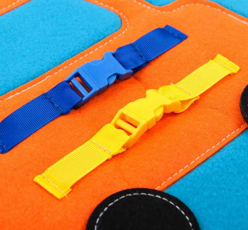 Бизиборд текстильный "Машинка" (фетр) 29х29 Школа талантов