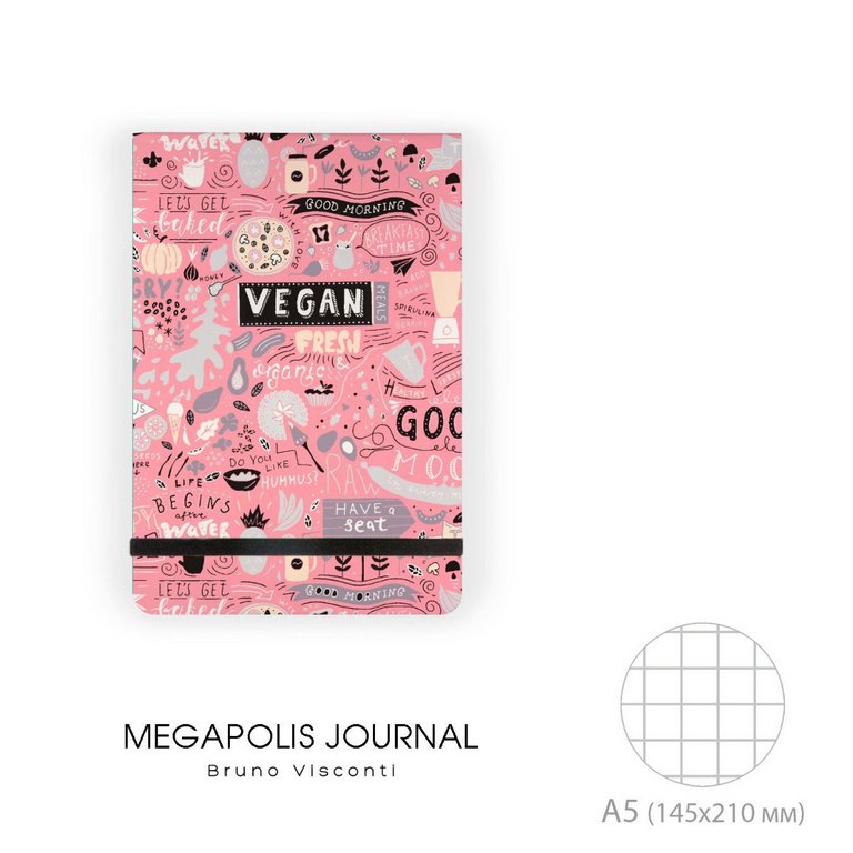 Набор подарочный BrunoVisconti "MEGAPOLIS JOURNAL. VEGAN" (Записная книжка + ручка)