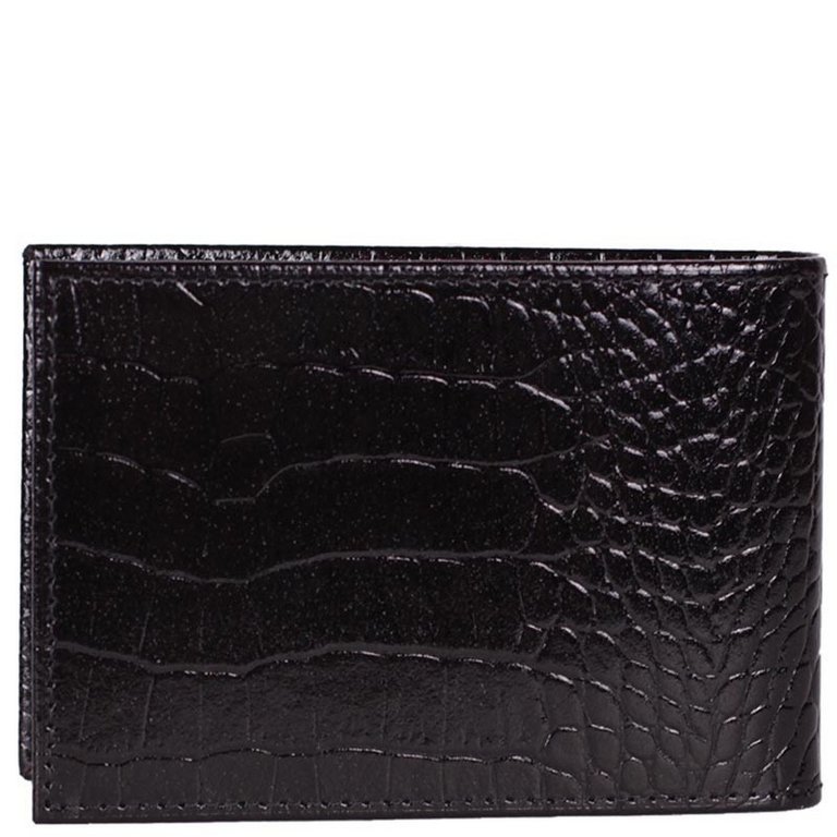 Визитница Faetano "Геккон", нат. кожа, черная