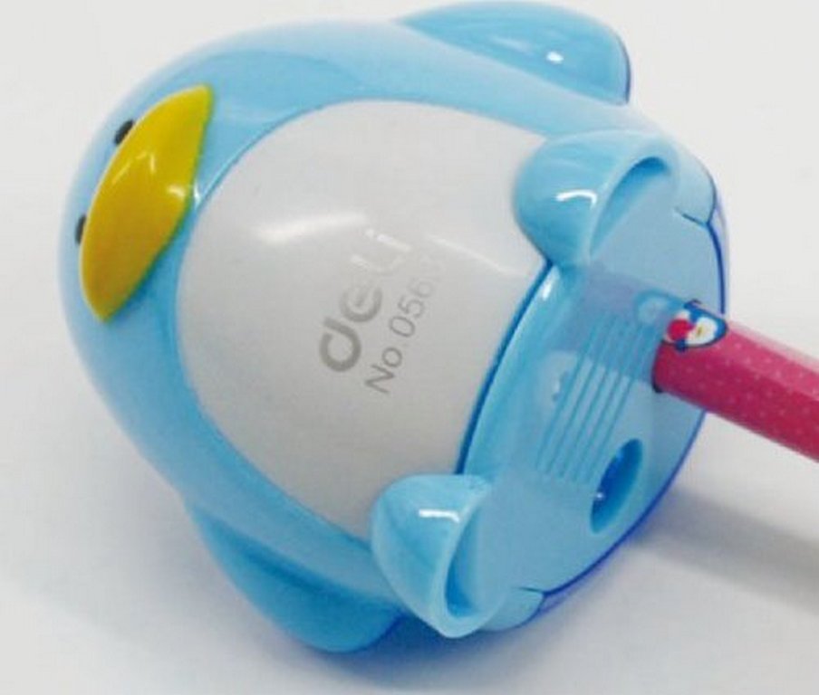 Точилка с контейнером два отверстия Deli Пингвин