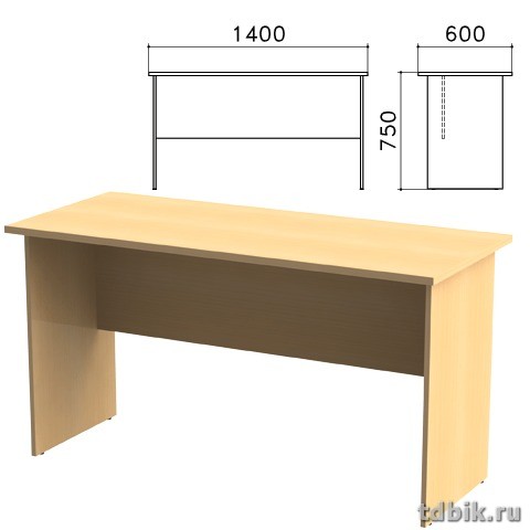 Стол письменный "Канц"  (1400*600*750мм), цвет бук