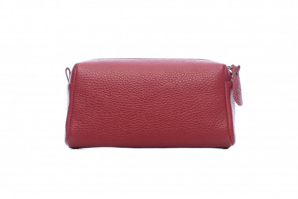 Косметичка D.Morelli "Бриенна" нат.кожа,  красная