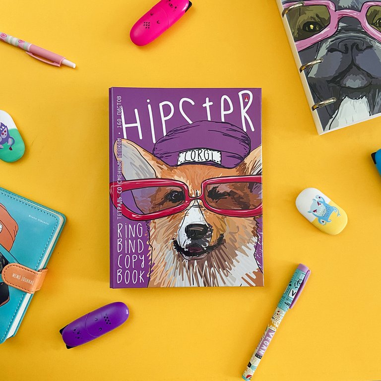 Тетрадь 160 лист кл. А5 на кольцах со сменным блоком "ПЁС НА СТИЛЕ"