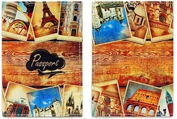 Обложка для паспорта MILAND "Фотоальбом города Европы" нат. кожа