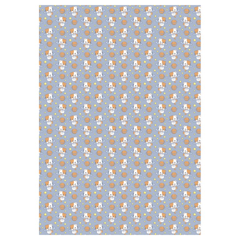 Бумага упаковочная 70*100см  в рулоне "Space kitten"