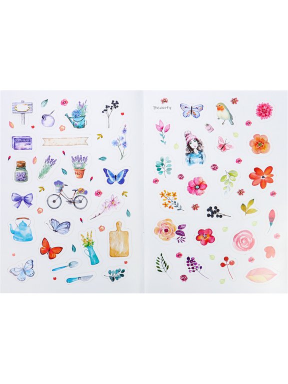 Набор наклеек 220 шт "Акварель и прованс" 16л., А5, MILAND