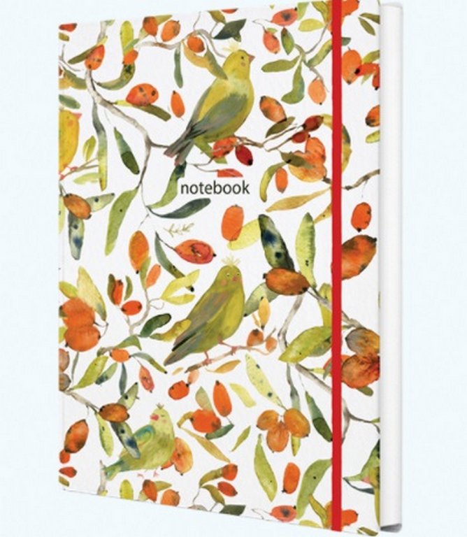 Блокнот А5  96л., 148*210 мм, обложка на резинке "Сойки" печатный блок 70г/м2