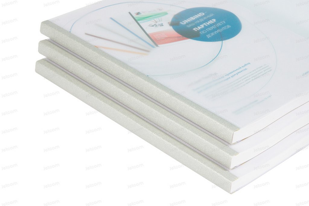 Обложки А4 Unibind комбинир. прозрачная/матовая Flex/Plus  1-15 л., (110шт/уп) алюмин. корешок