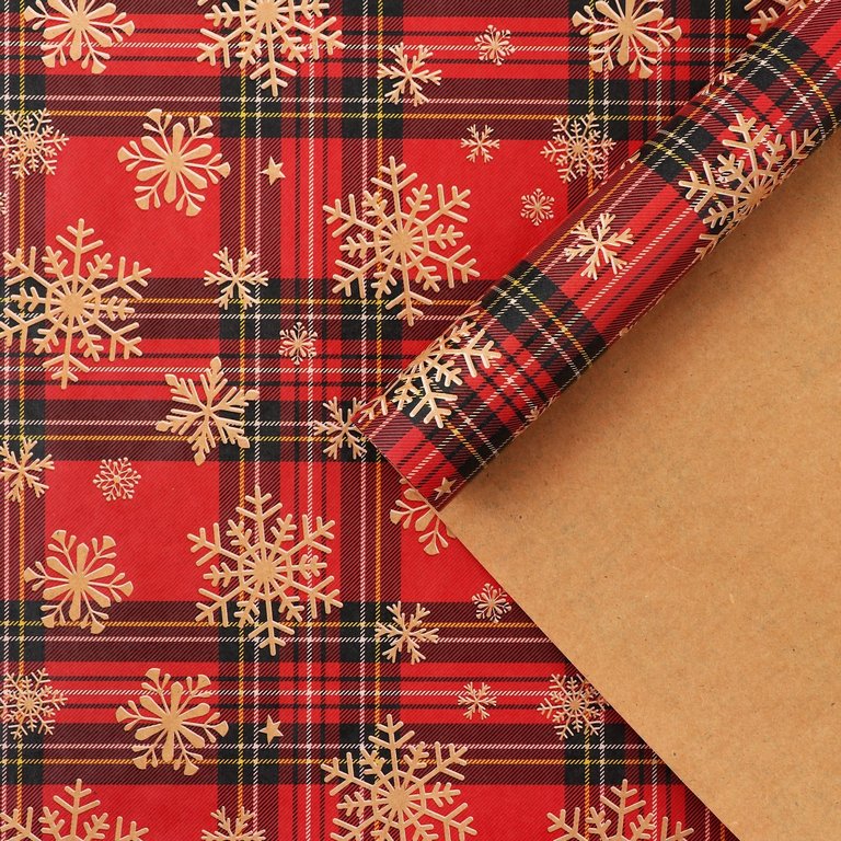 Бумага упаковочная НГ 50*70см крафт в рулоне "Новогодняя"