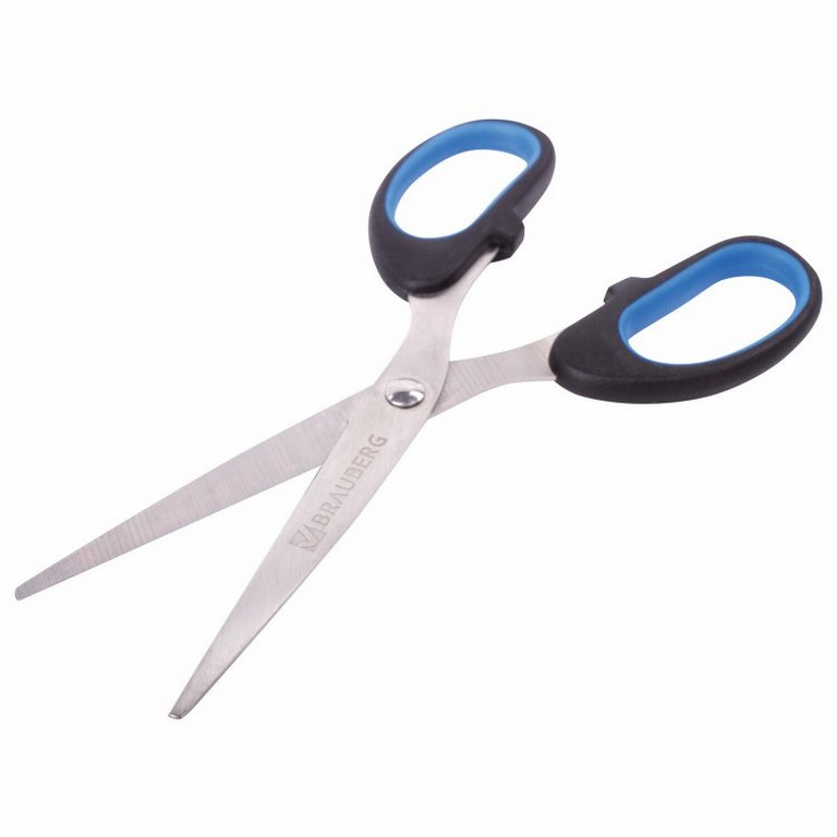 Ножницы 160 мм пластмас. рукоятка с резиновыми вставками Brauberg "Classic+"